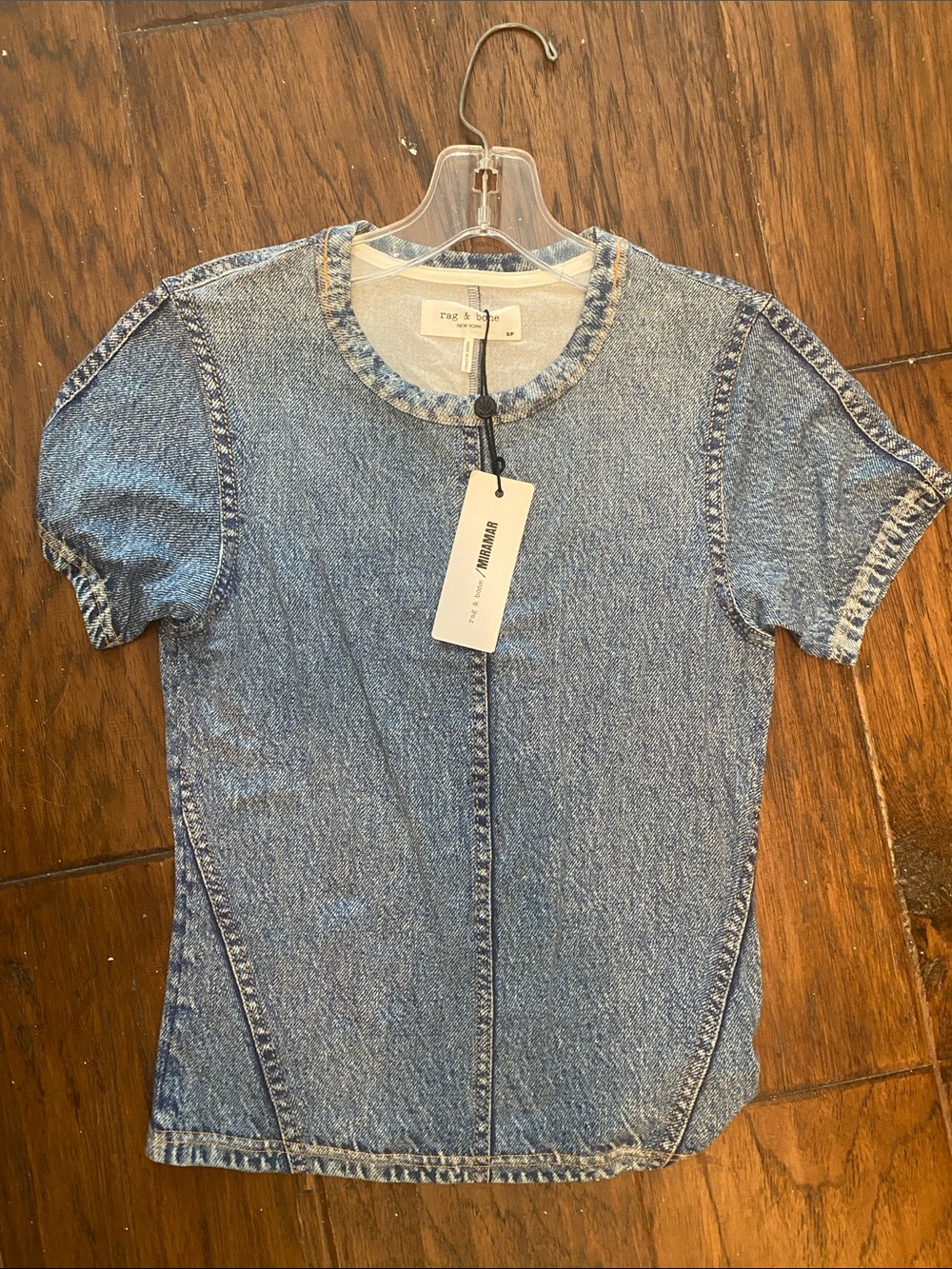 rag & bone Miramar light blue short sleeve denim tee